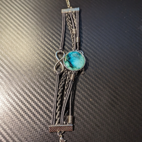 Leather Braided Ocean Love Infinity Bracelet - Picture 4 of 4